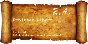 Robitsek Albert névjegykártya